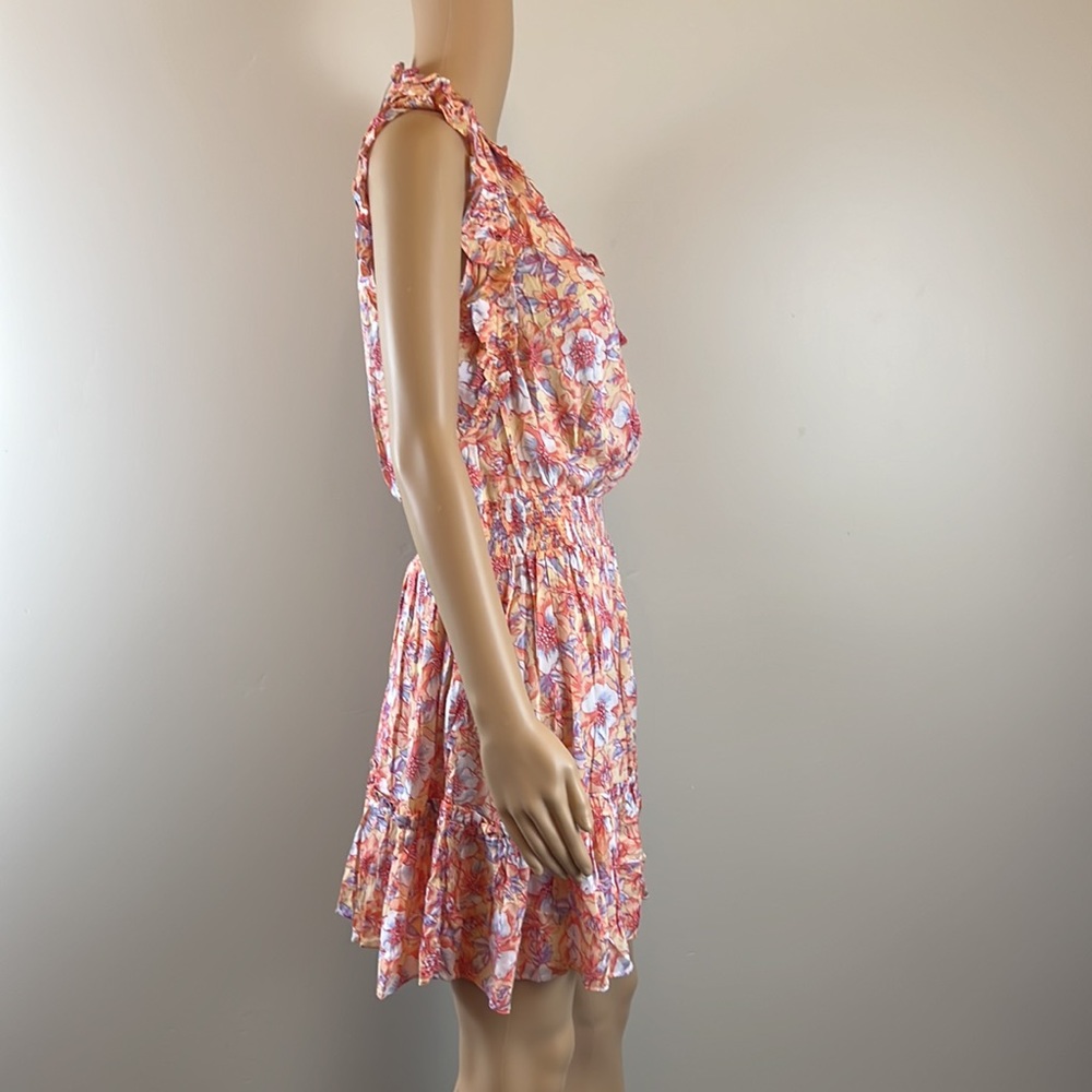 Poupette St. Barth Triny Smocked Floral Mini Dress with Tassel Ties - Picture 9 of 11